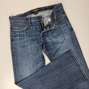 Lucky Brand Jeans Men 31x30 Blue 227 Original Boot Button Fly Distressed Western